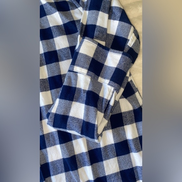 Lands’ End Blue and White Plaid Women’s Button Up Long Sleeve Size Medium(10-12) - Picture 3 of 7